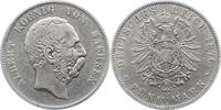 Sachsen 5 Mark Albert 1873-1902. -