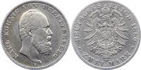 Württemberg 2 Mark Karl 1864-1891. -