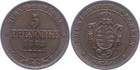 Sachsen-Albertinische Linie 5 Pfennig Johann 1854-1873. -