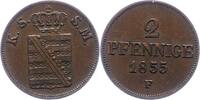 Sachsen-Albertinische Linie 2 Pfennig Johann 1854-1873. -