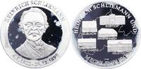 Personenmedaillen Silbermedaille Schliemann, Heinrich *1822 Neubukow, Mecklenburg +1890 Neapel, deutscher Kaufmann, Archäologe sowie Pionier der Feldarchäologie -