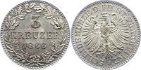 Frankfurt-Stadt 3 Kreuzer 1866 Prachtexemplar. Fast Stempelglanz