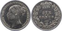 Sixpence 1885 Großbritannien Victoria 1837-1901. Sehr schön
