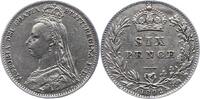 Großbritannien Sixpence Victoria 1837-1901. -