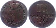 Waldeck 3 Pfennig Friedrich 1763-1812. -
