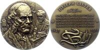 Medicina in nummis Bronzemedaille Lister, Joseph *1828 Upton, Essex, + 1912 Walmer, Kent, Professor der Chirurgie in Glasgow und Edinburgh. Ab 1867 wurde er weltb -