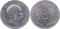 Sachsen 2 Mark Albert 1873-1902. -