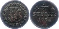 Jülich-Berg 1/4 Stüber Karl Theodor 1742-1799. -