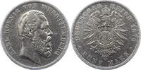 Württemberg 5 Mark Karl 1864-1891. -