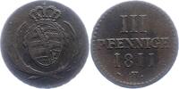 Sachsen-Albertinische Linie 3 Pfennig Friedrich August I. 1806-1827. -