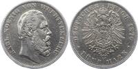 Württemberg 5 Mark Karl 1864-1891. -