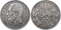 Belgien-Königreich 5 Francs Leopold II. 1865-1909. -