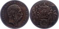 Sachsen Bronzemedaille in 5 Mark-Größe 18 1889 E Albert 1873-1902. Winz. Randfehler, sehr schön - vorzüglich