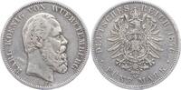 Württemberg 5 Mark Karl 1864-1891. -