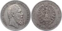 Württemberg 5 Mark Karl 1864-1891. -