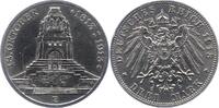 Sachsen 3 Mark 1913 Friedrich August III. 1904-1918. Gereinigt, vorzüglich