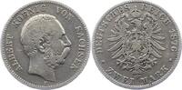 Sachsen 2 Mark 1876 E Albert 1873-1902. Sehr schön