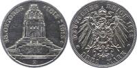 3 Mark 1913 Sachsen Friedrich August III. 1904-1918. Gereinigt, sehr schön - vorzüglich