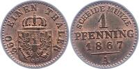 Brandenburg-Preußen 1 Pfennig Wilhelm I. 1861-1888. -