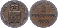 Sachsen-Meiningen 2 Pfennig Bernhard Erich Freund 1803-1866. -