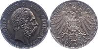 2 Mark 1902  E Sachsen Albert 1873-1902. Dunkle Patina. Vorzüglich - Stempelglanz