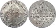 Brandenburg-Preußen 1/6 Taler Friedrich II. 1740-1786. -
