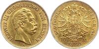 Hessen 10 Mark Gold Ludwig III. 1848-1877. -