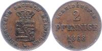 Sachsen-Meiningen 2 Pfennig Georg II. 1866-1914. -