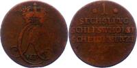 Schleswig-Holstein-Königliche Linie Cu-Sechsling Christian VII. 1766-1808. -
