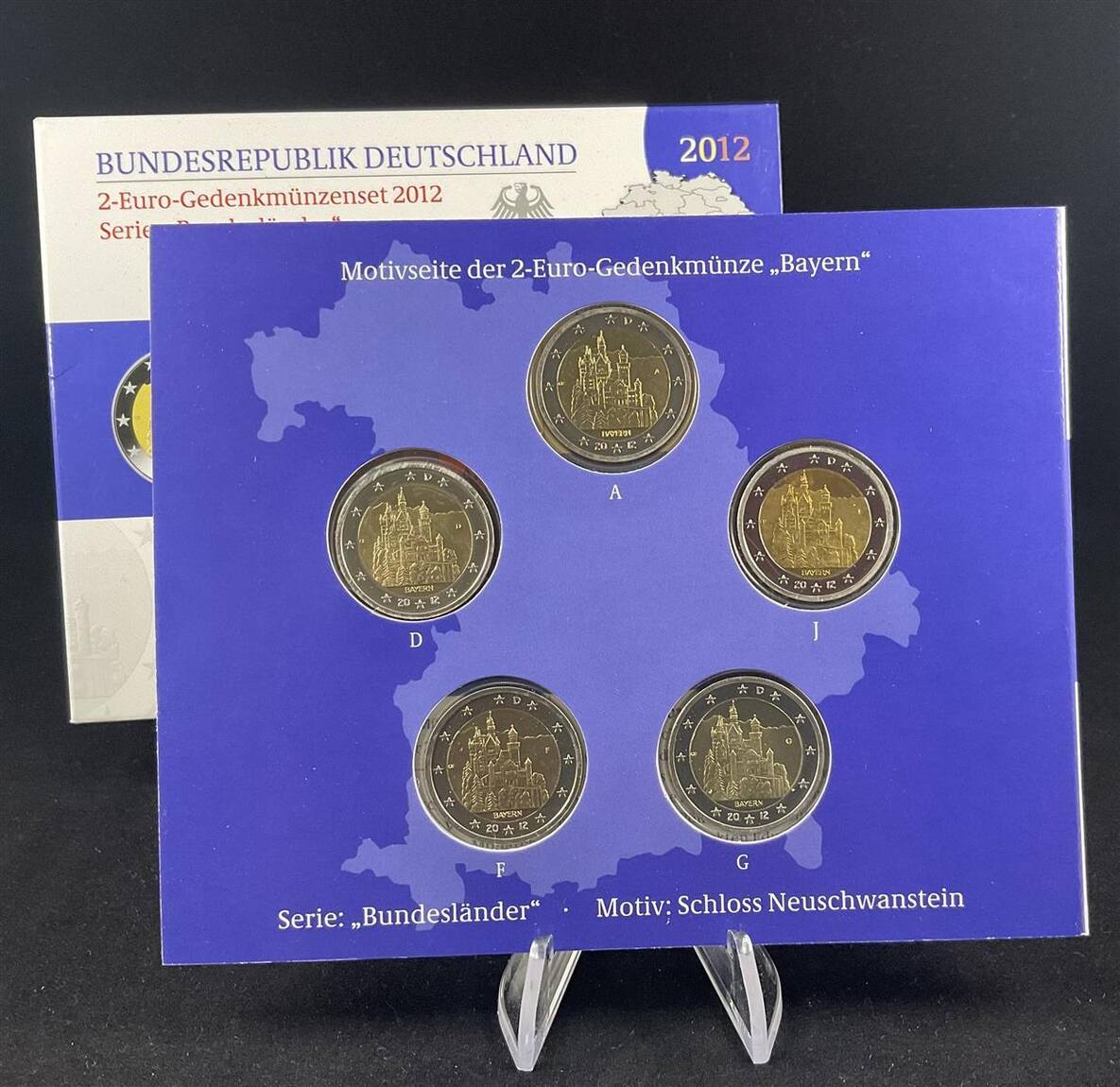 Pièce De 2 Euros Allemagne 2012 - Château De Neuschwanstein (Atelier A) - Version Colorisée