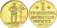 Braunschweig-Wolfenbüttel Fürstentum Goldabschlag zu einem Dukaten von den Stempeln des August Wilhelm 1714 - 1731 Wilder Mann -
