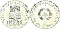 DDR 5 Mark Gedenkmünze Alexanderplatz, Weltzeituhr -