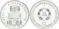 DDR 5 Mark Gedenkmünze Alexanderplatz, Weltzeituhr -