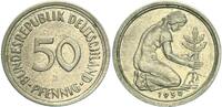 Bundesrepublik Deutschland 50 Pfennig Kursmünze leicht dezentriert, Randstab ungleichmässig -