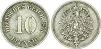 Kaiserreich 1873 A kleiner Adler, erstes 10 Pfennig Stück fast vorzüglich