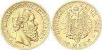 Württemberg 10 Mark 1875 F Karl 1864 - 1891 sehr schön-vorzüglich