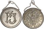 5 Mark 1904 Kaiserreich gehenkelt als Kettenanhänger & graviert