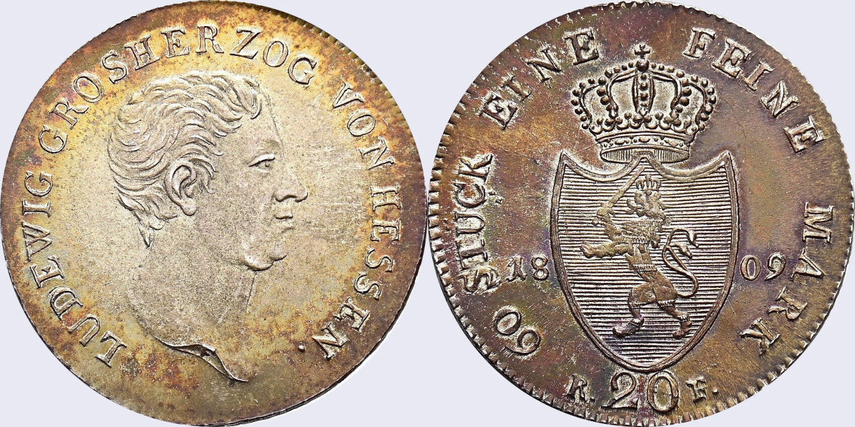 Hessen Darmstadt, Großherzogtum 1809 F (15/60eKu) Hessen Darmstadt