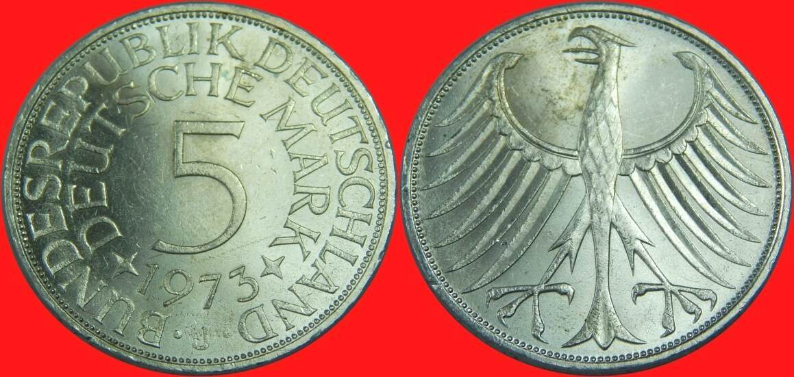 5 Deutsche Mark Silbermünze 1960 - Bundesadler Sammelmünze Jägernr. 387