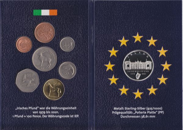 Irland Die letzten nationalen Kursmünzen vor der Euro ...