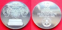DDR 10 Mark Gewandhaus Leipzig Silber
