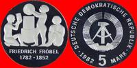 DDR 5 Mark 1982 Friedrich Fröbel Polierte Platte offen, Proof PP 24,00 EUR  zzgl. 2,00 EUR Versand
