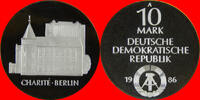 DDR 10 Mark 1986 Charite Berlin Silber Polierte Platte offen, Proof PP, 70,00 EUR  zzgl. 5,50 EUR Versand