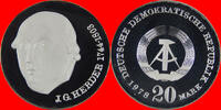 DDR 20 Mark 1978 Herder Silber in Kapsel Polierte Platte offen, Proof PP 46,00 EUR  zzgl. 2,00 EUR Versand