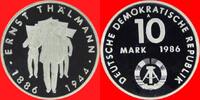 DDR 10 Mark 1986 Thälmann in Kapsel Polierte Platte offen, Proof PP 24,00 EUR  zzgl. 2,00 EUR Versand