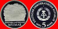 DDR 5 Mark 1982 Goethes Gartenhaus Polierte Platte offen, Proof PP 25,00 EUR  zzgl. 2,00 EUR Versand