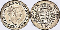 Württemberg, Königreich 1 Kreuzer 1829 W (3/38So) Wilhelm I., 1Kreuzer, ... 170,00 EUR  zzgl. 5,50 EUR Versand