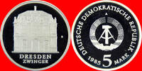 DDR 5 Mark 1985 Dresdener Zwinger Polierte Platte offen, Proof PP 23,00 EUR  zzgl. 2,00 EUR Versand