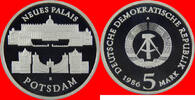DDR 5 Mark 1986 Neues Palais Potsdam Polierte Platte offen, Proof PP 26,00 EUR  zzgl. 2,00 EUR Versand