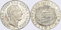 Taler 1847 F Sachsen, Königreich (9/77eKu) Friedrich August II., Taler 1847 F, AKS 99 vorzuüglich - stempelglanz / fast stempelglanz, zarte Farbp...